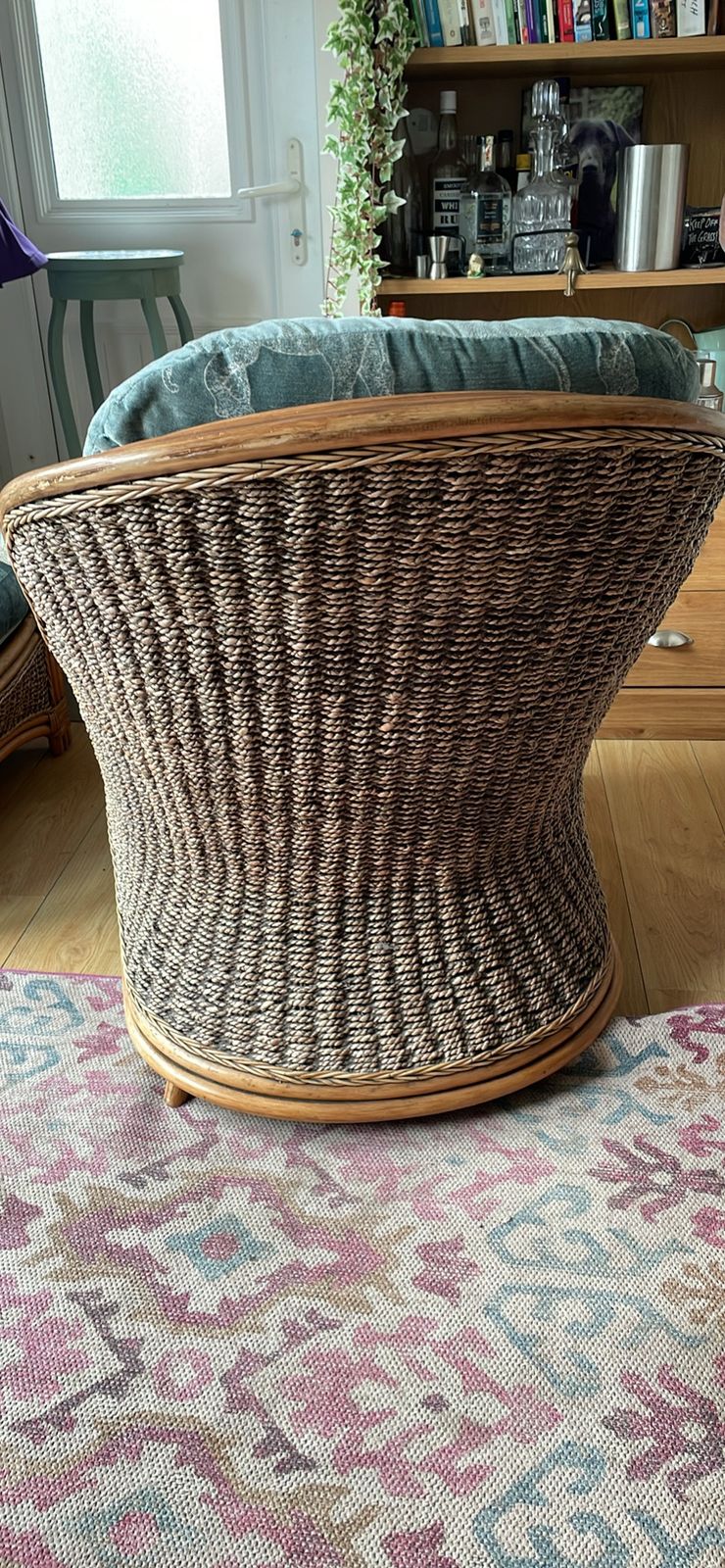 Rattan Conservatory Furniture, 2 Chairs And Footstool photo 100.0