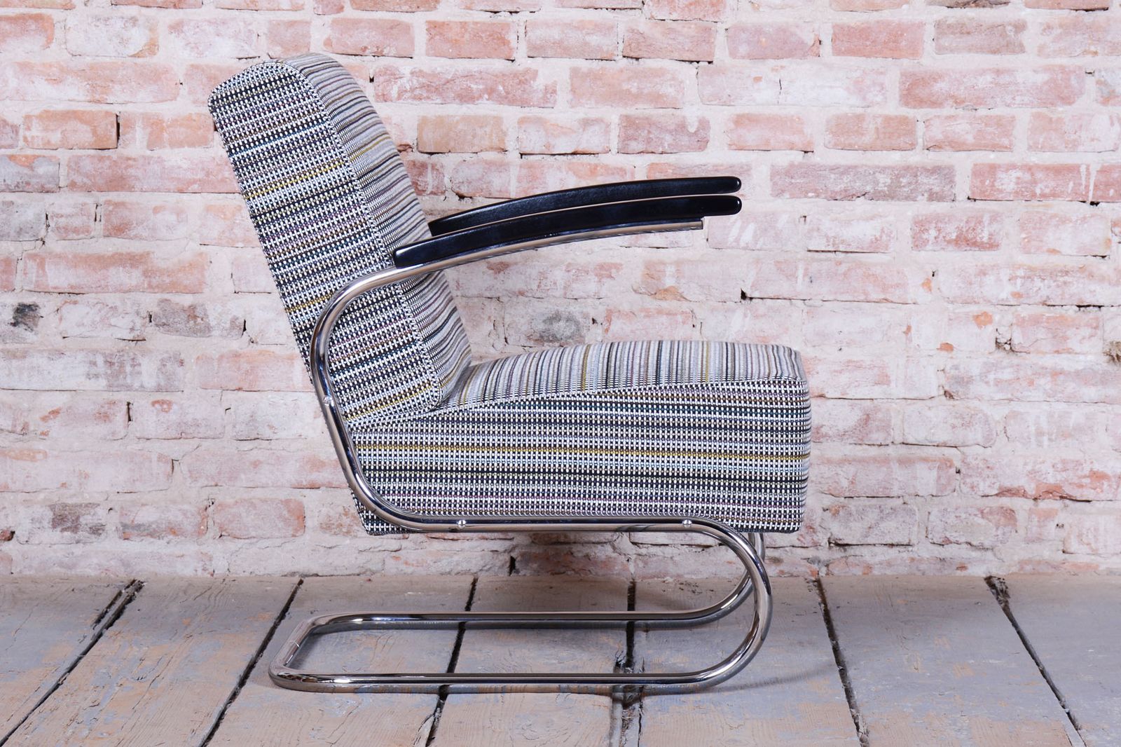 Restored Bauhaus Armchair, By Mücke   Melder, Chrome Plated Steel, Czech, 1930s photo furniture