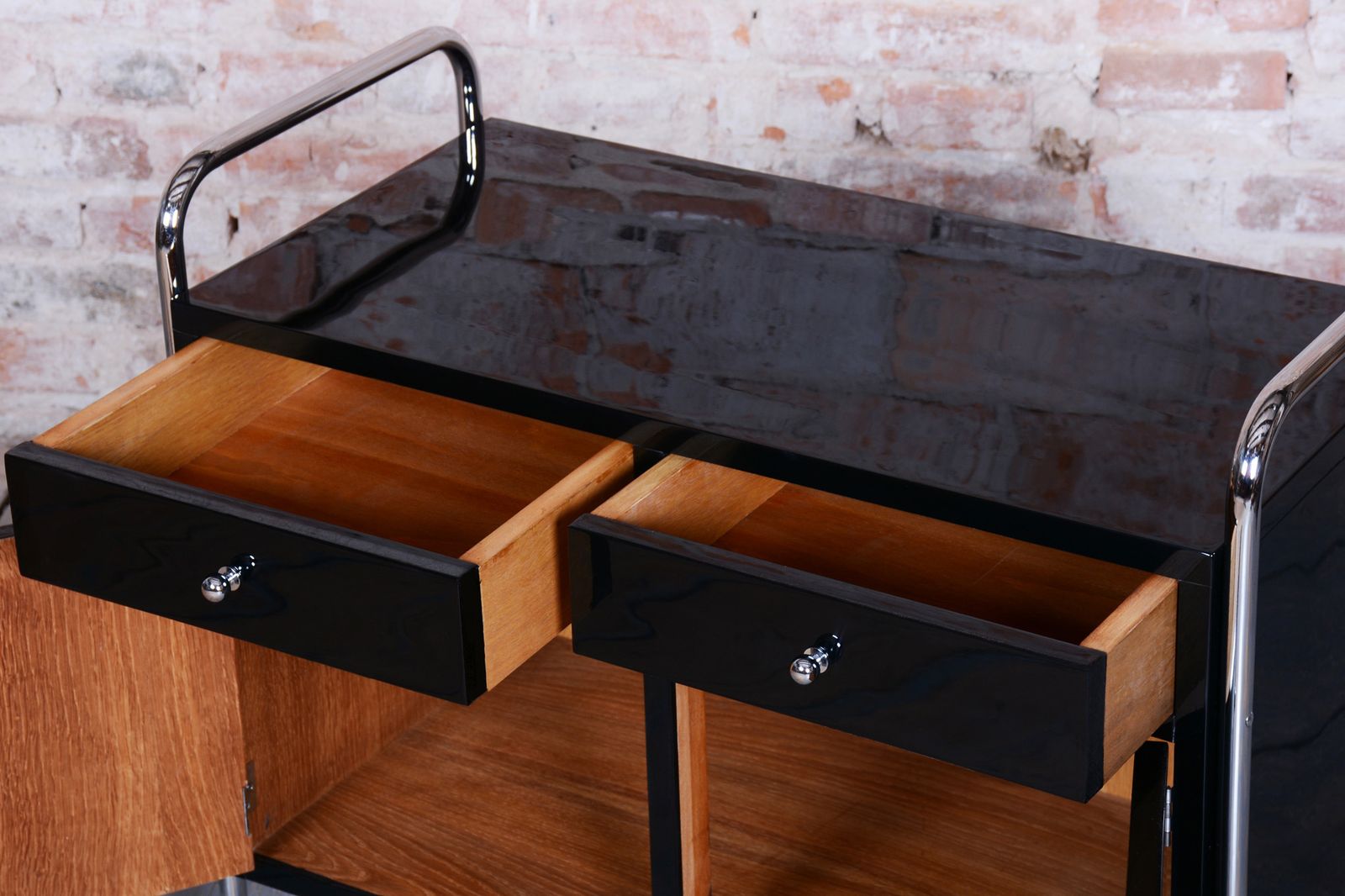 photo for sale Restored Bauhaus Cabinet, By Robert Slezák, Chrome Plated Steel, Czech, 1930s