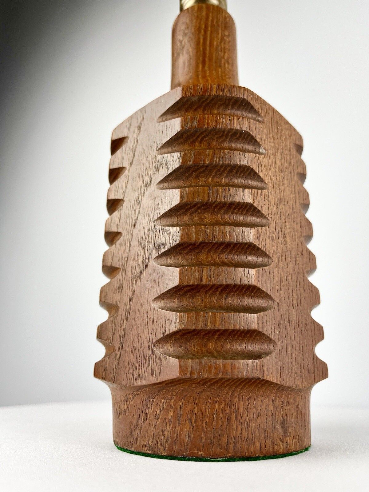 Stylish Faceted Teak Lamp Base, 1960s photo for sale