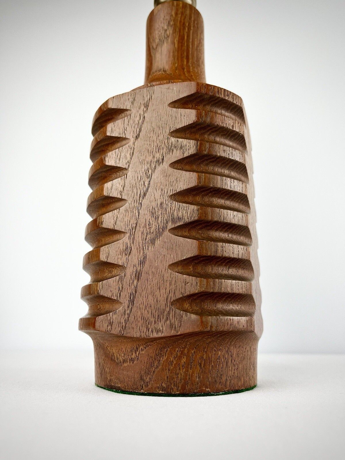 Lighting Stylish Faceted Teak Lamp Base, 1960s photo