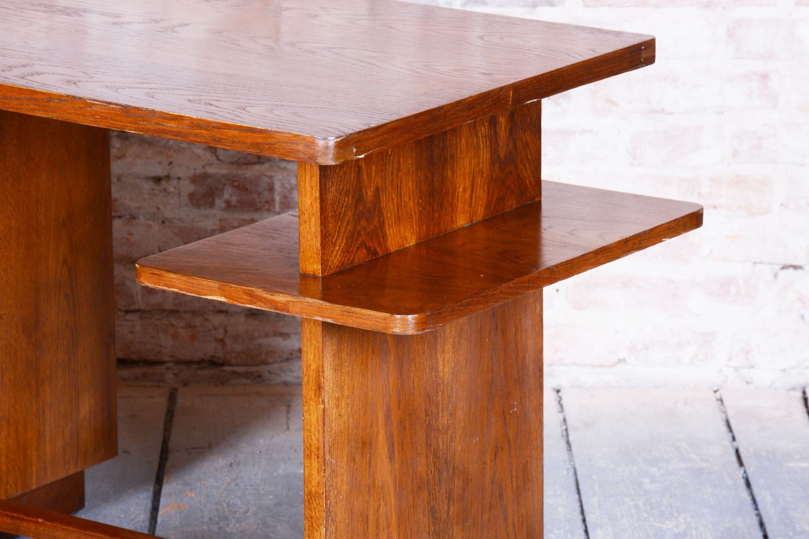 photo furniture Restored Art Deco Writing Desk, J. Halabala, Up Zavody, Oak, Beech, Czech, 1930s