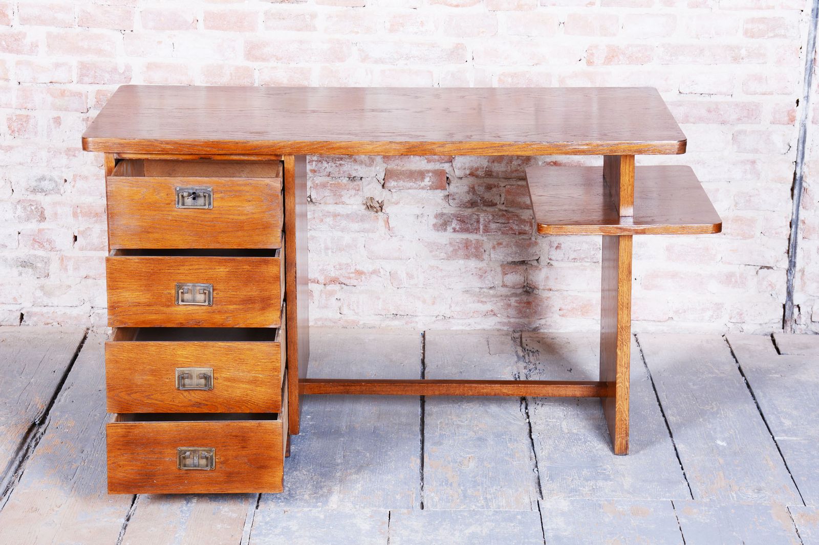 photo for sale Restored Art Deco Writing Desk, J. Halabala, Up Zavody, Oak, Beech, Czech, 1930s