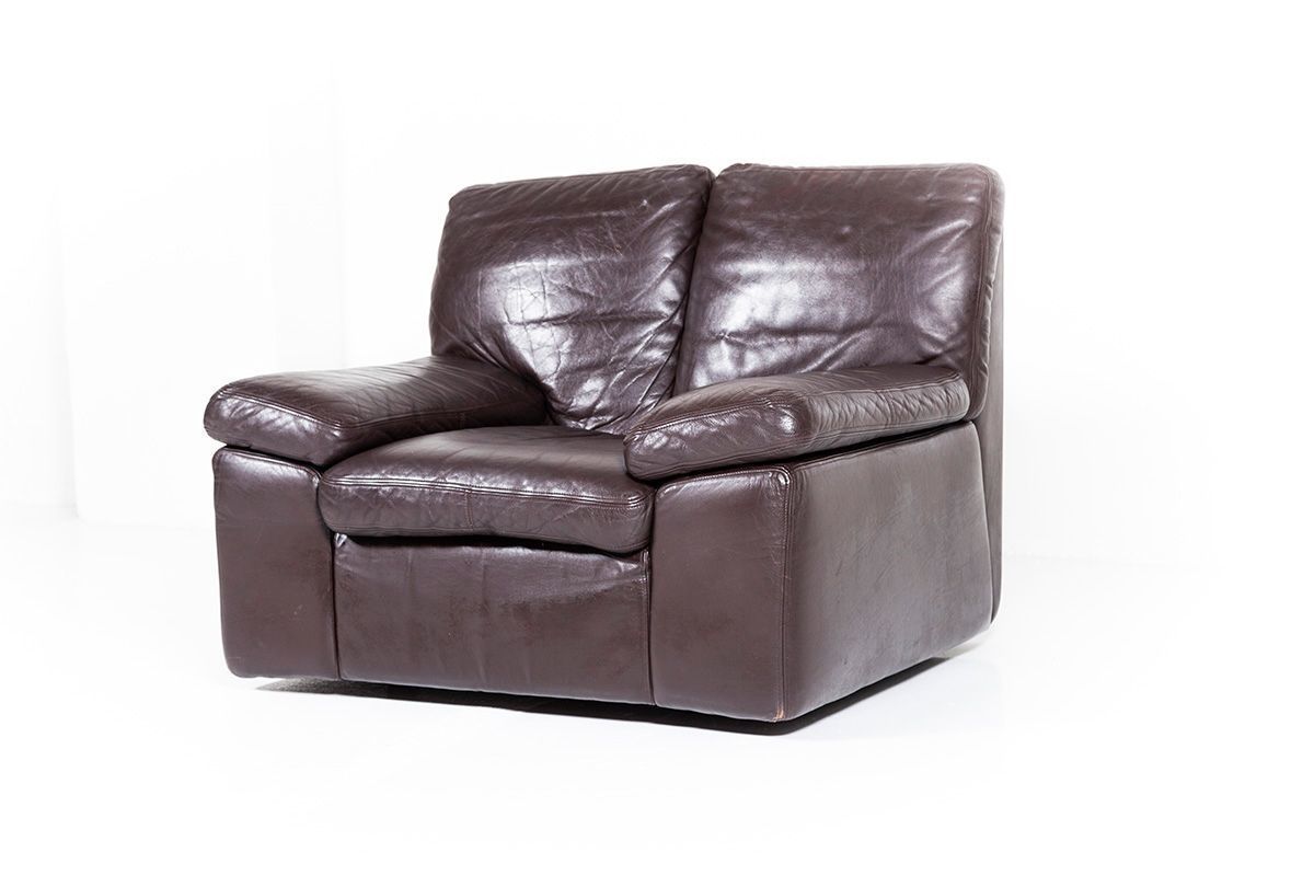 Italian Leather Bonheur Lounge Chair By Titiana Ammannati & Giampiero Vitelli For Brunati, 1970s
