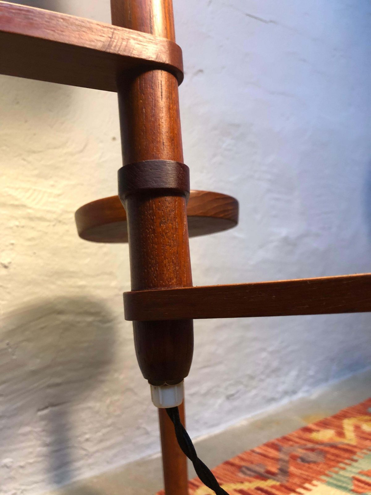 Vintage Teak Floor Lamp With Maija Isola Lamp Shade photo vintage