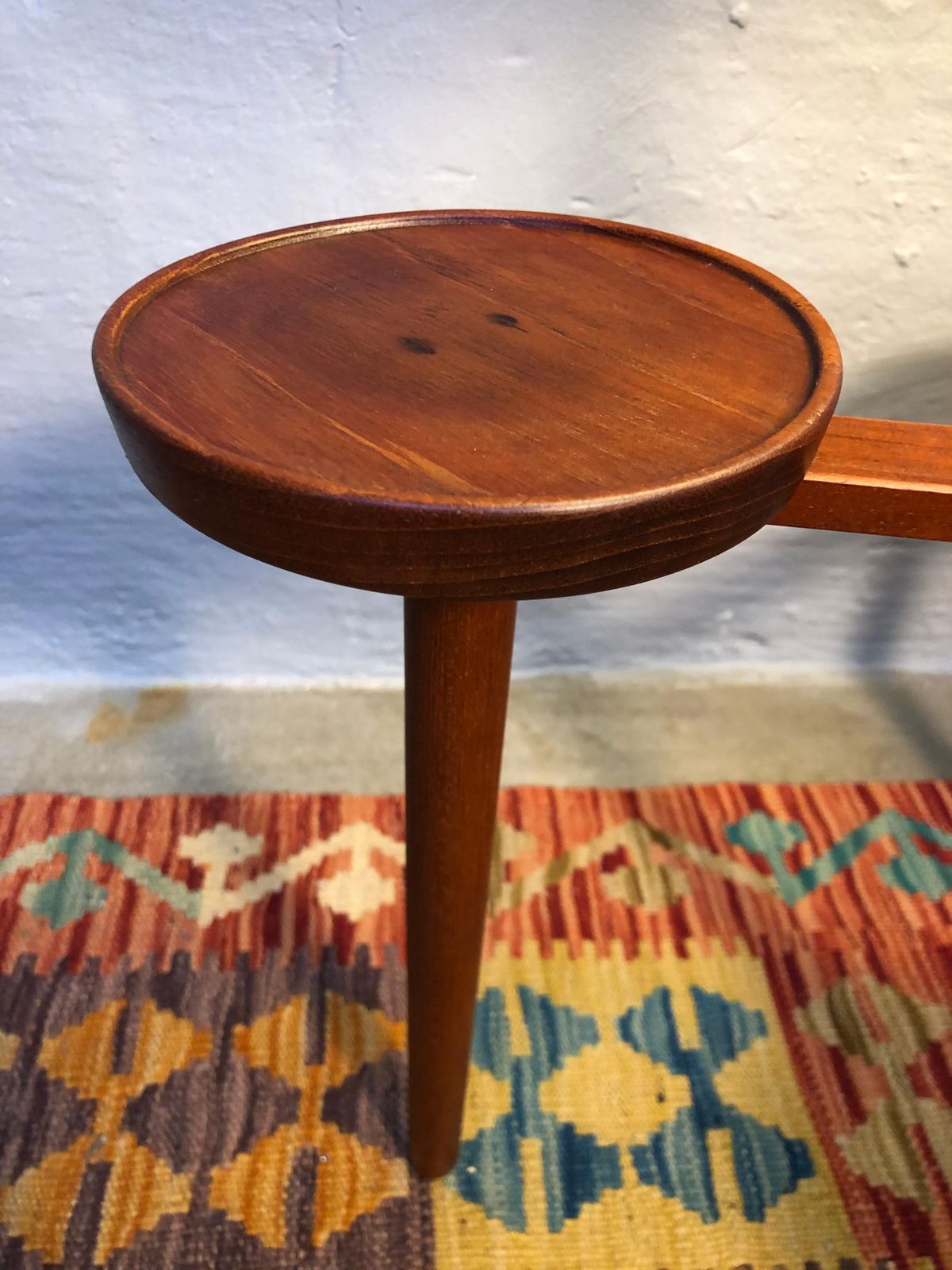 photo for sale Vintage Teak Floor Lamp With Maija Isola Lamp Shade