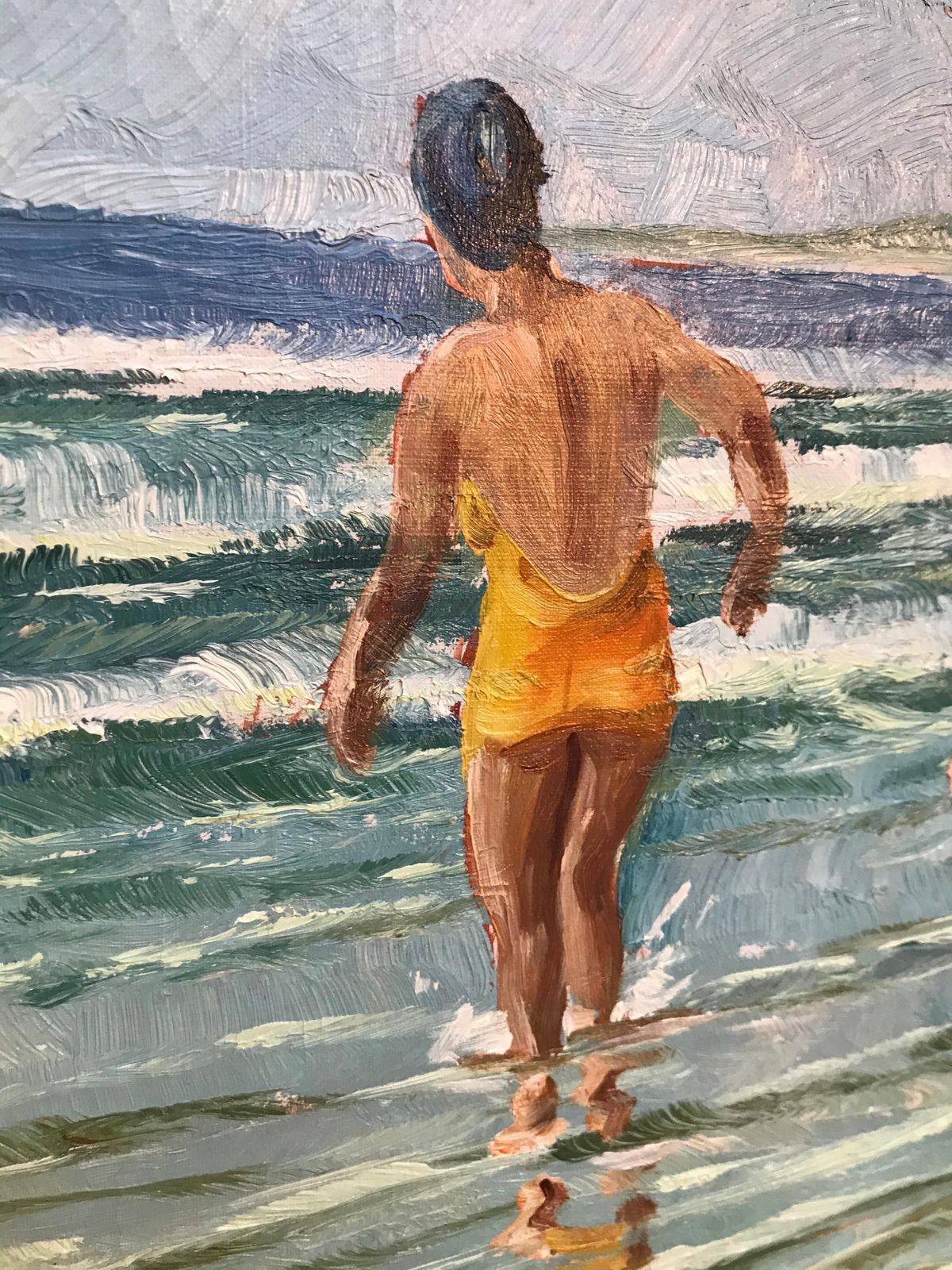 Christian Aabye Tage Oil On Canvas Of Beach Scene photo buy