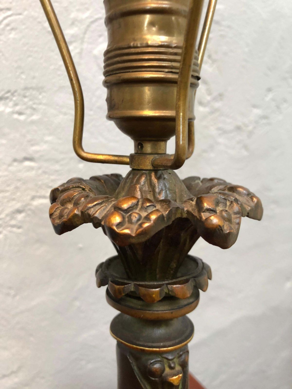 581.0 Antique Danish Cast Bronze Table Lamp photo