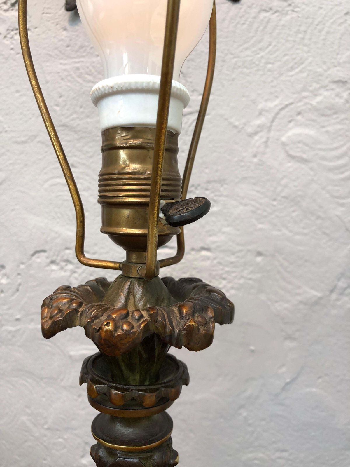 photo vinterior Antique Danish Cast Bronze Table Lamp