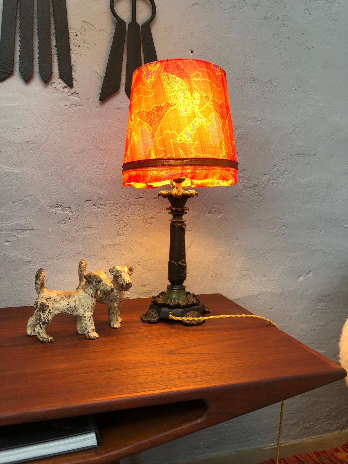 photo buy Antique Danish Cast Bronze Table Lamp