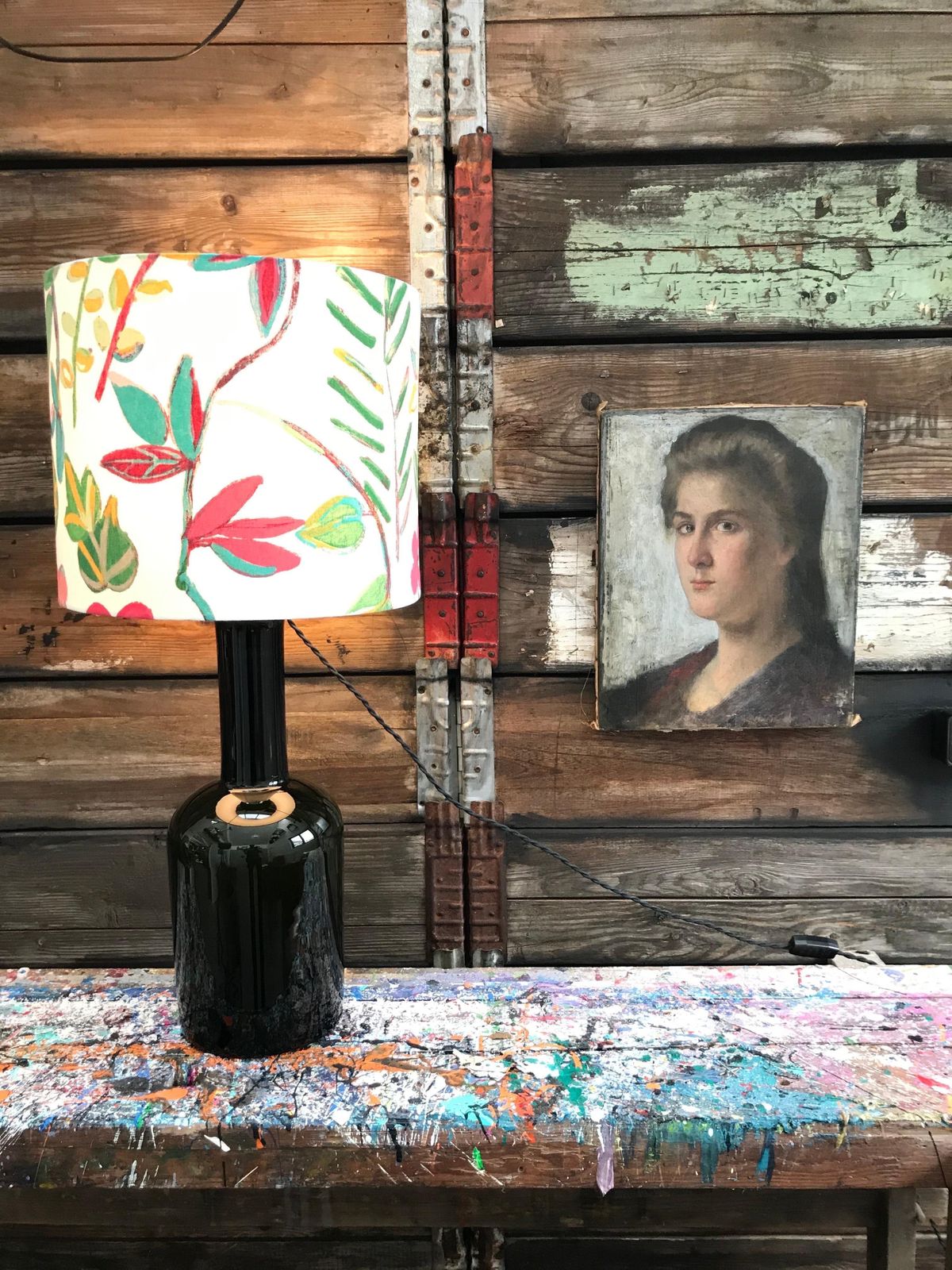 Striking Oil On Canvas Portrait Of A Young Lady photo furniture