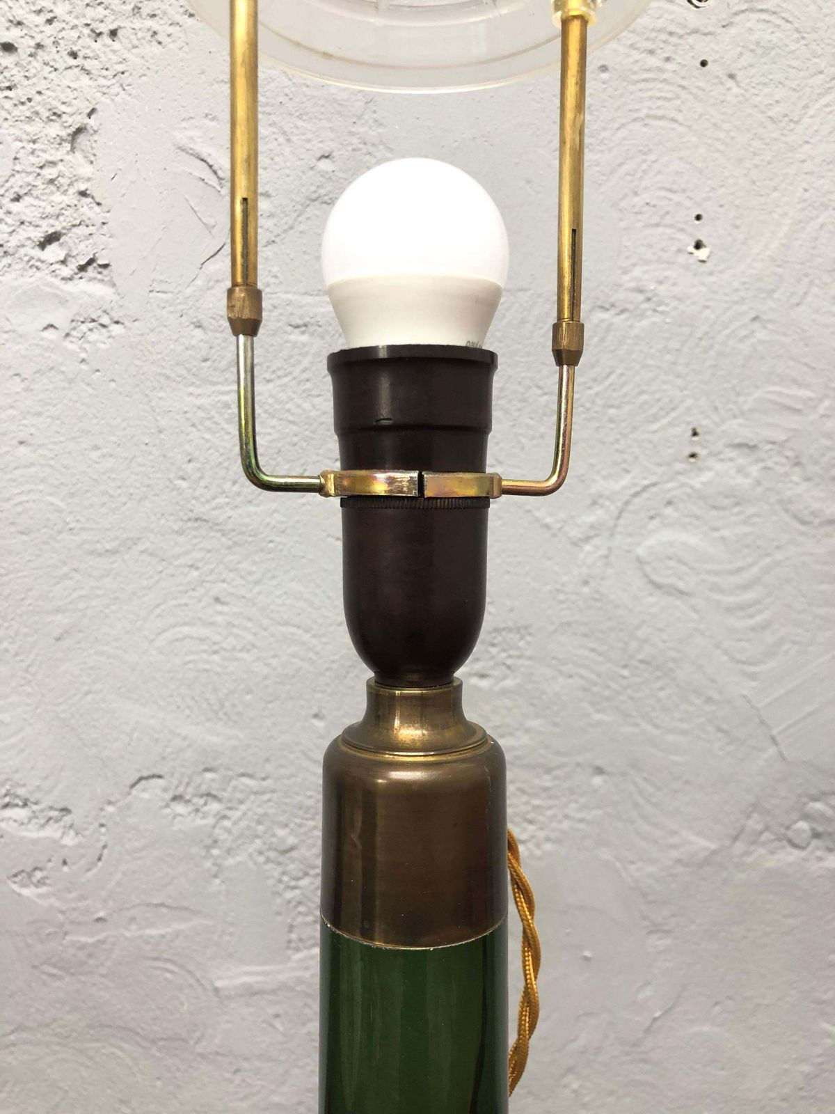Vintage Dark Green Glass Table Lamp By Biilman Petersen For Le Klint photo buy