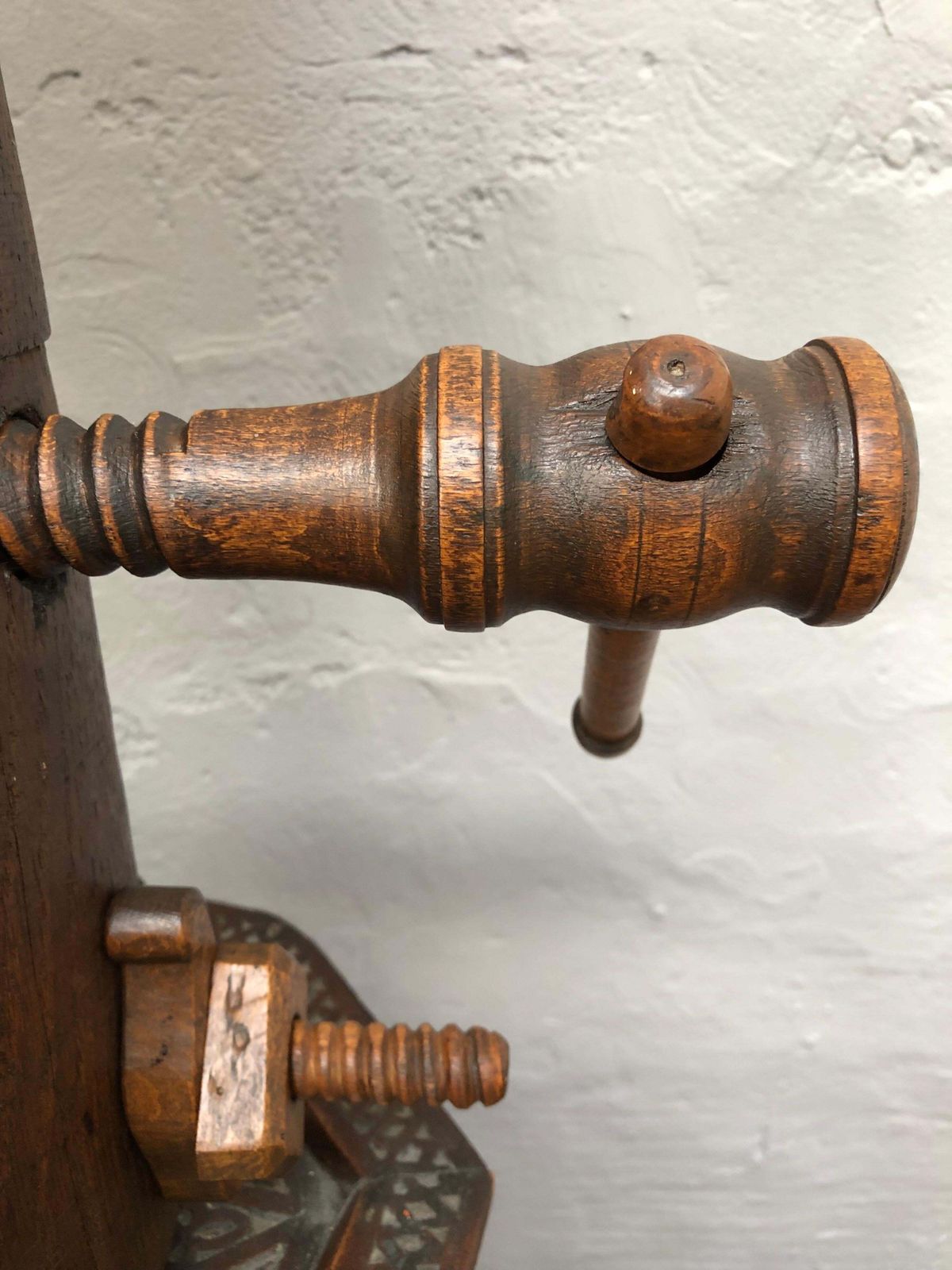 Truly Stunning Antique Wooden Hat Stretcher Stand Table Lamp photo buy