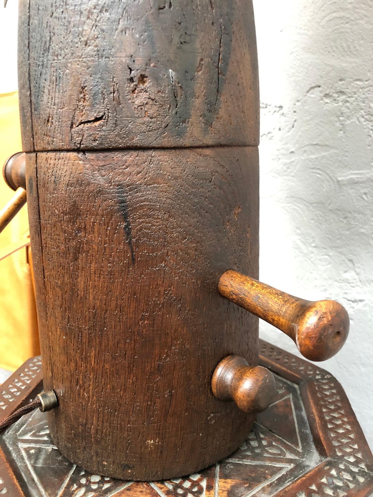 photo for sale Truly Stunning Antique Wooden Hat Stretcher Stand Table Lamp