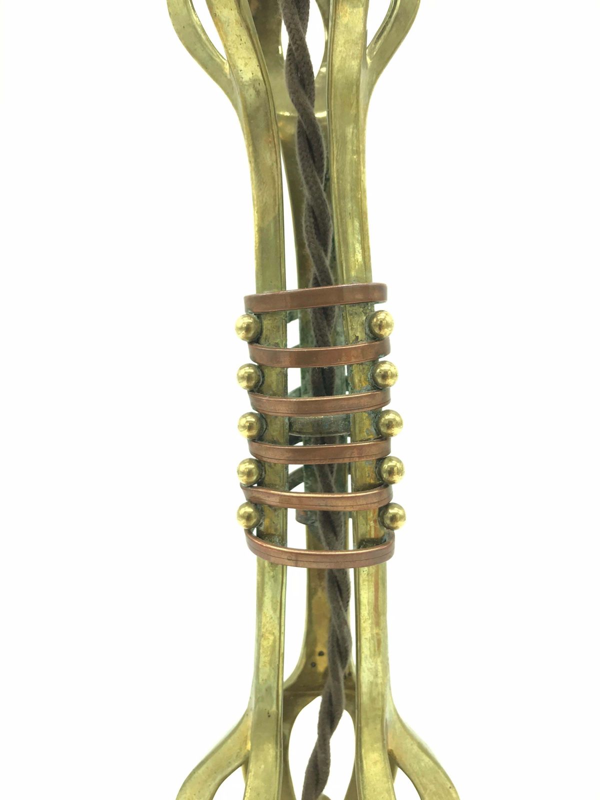 photo for sale Large Antique Brass Table Lamp In The Manner Of Was Benson