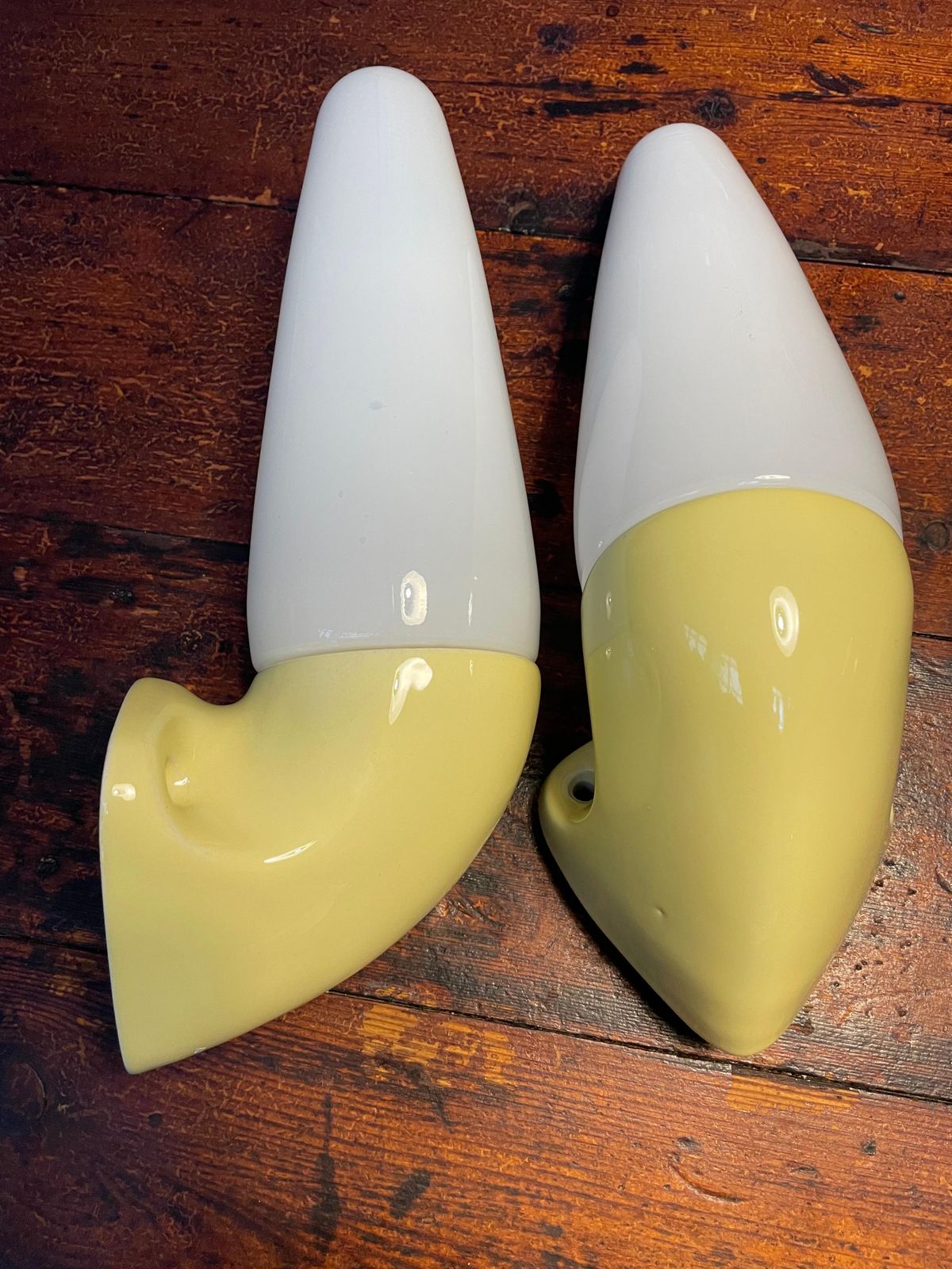 Vintage Ifö Of Sweden Ceramic Bathroom Lamps With Opaline Shades From The 1960s photo vinterior