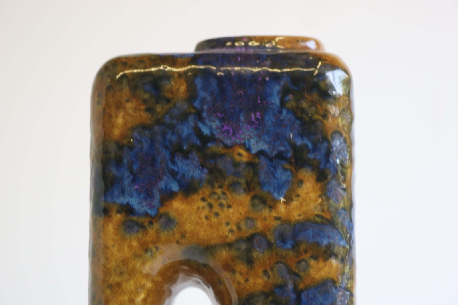 Woonaccessoires Zeldzame Fat Lava Schoorsteenvaas Van Marei Keramik, 1970 – Art Pottery West Germany photo