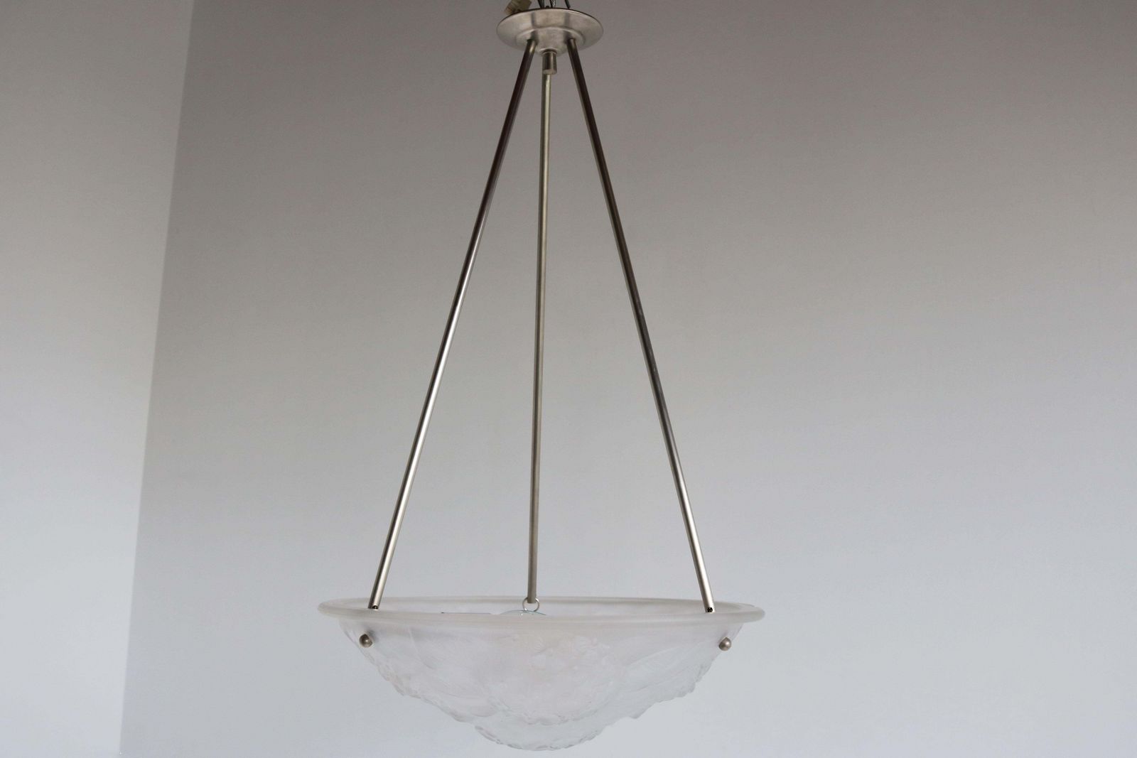 Antique Floral Art Deco / Art Nouveau French 1920 Chandelier Pendant Light Glass photo Lighting