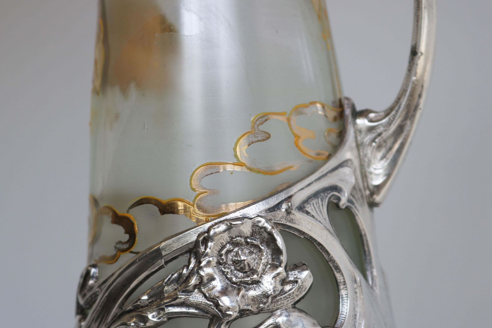 Woonaccessoires Franse Art Nouveau Karaf / Kan In Verzilverd Glas Door J. Barian, 1900 photo