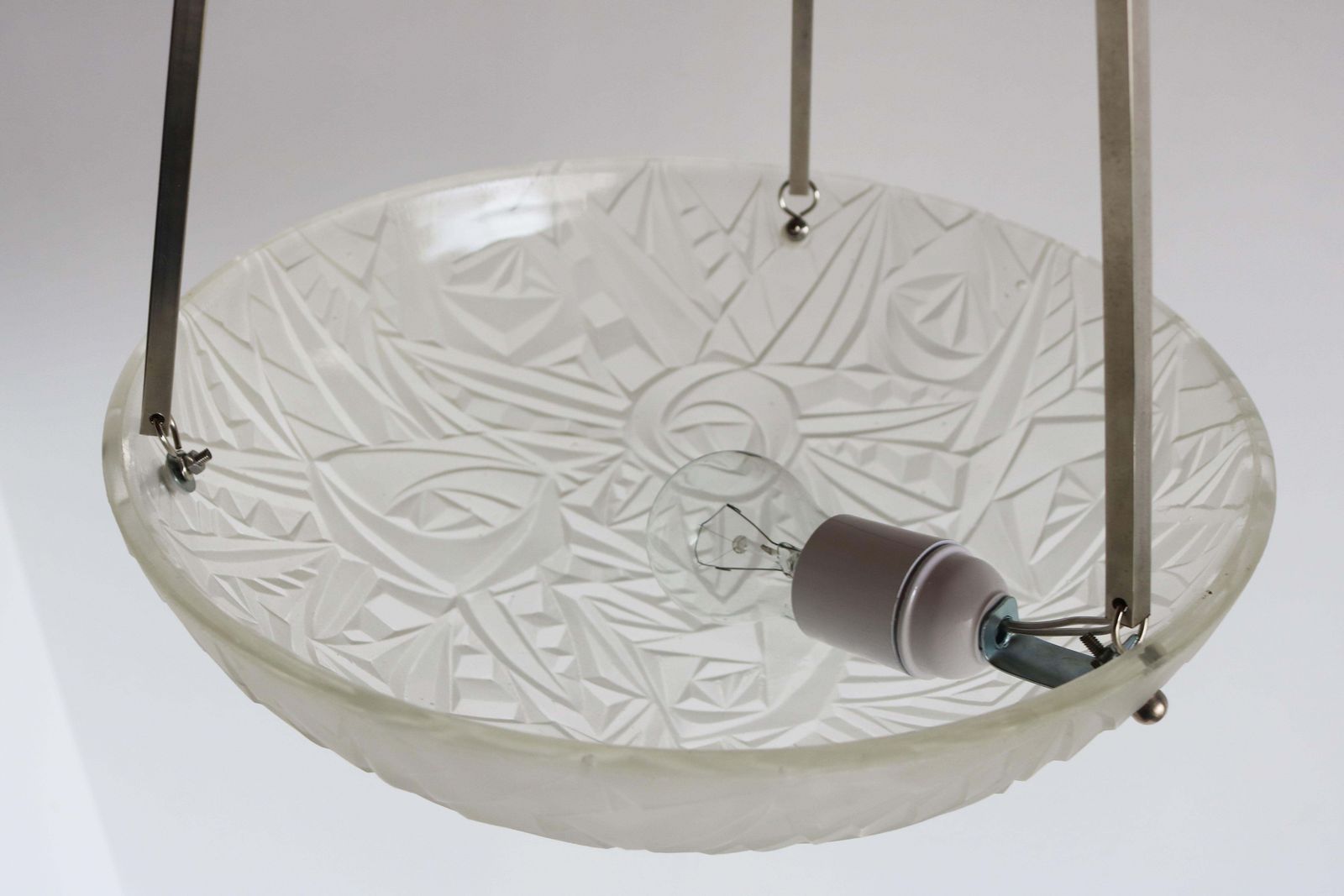 Antieke Franse Art Deco Hanglamp Van Jean Noverdy, 1930 – Kroonluchter photo buy