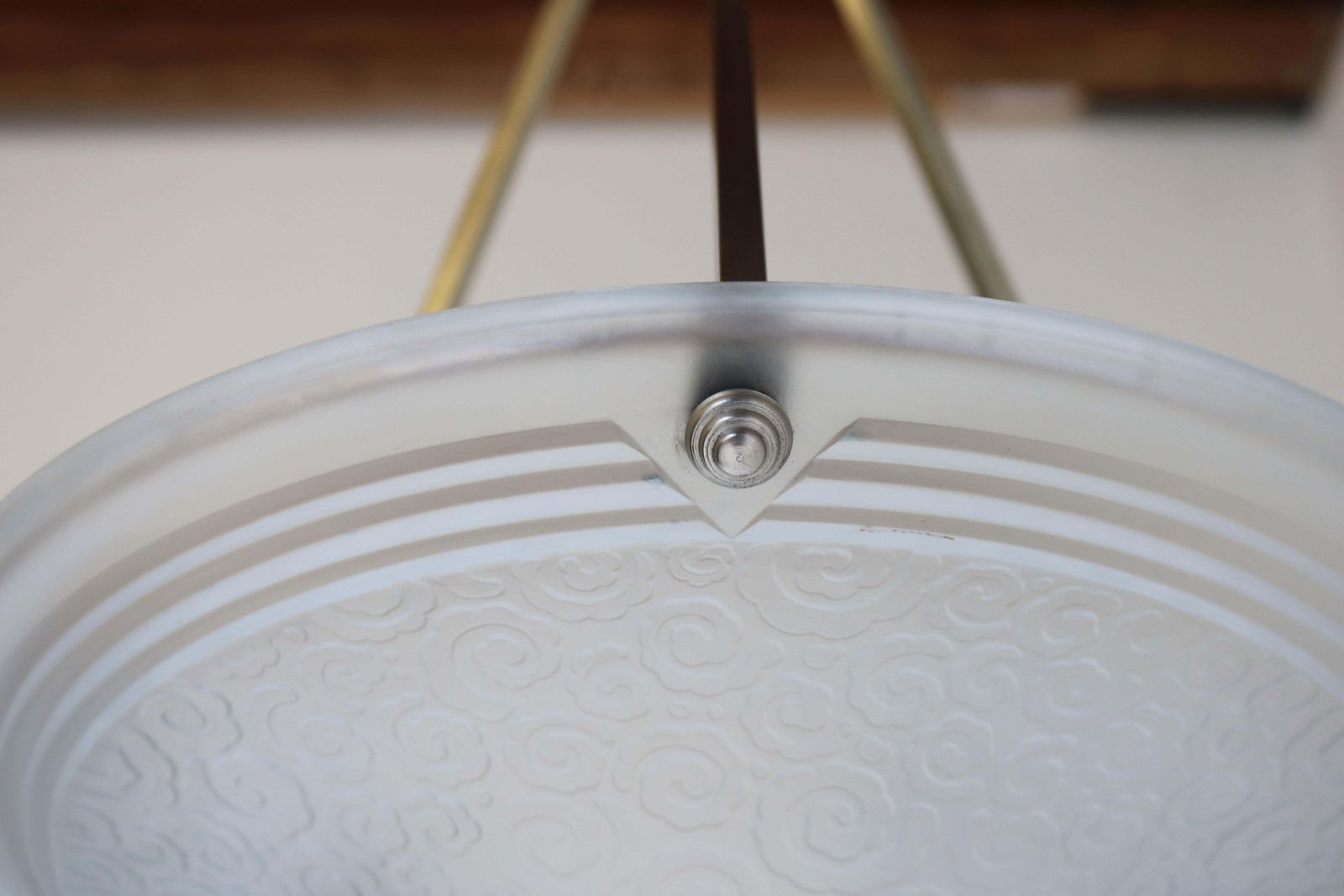 French Art Deco Chandelier By Muller Freres Luneville 1930 Pendant / Flush Mount photo vinterior