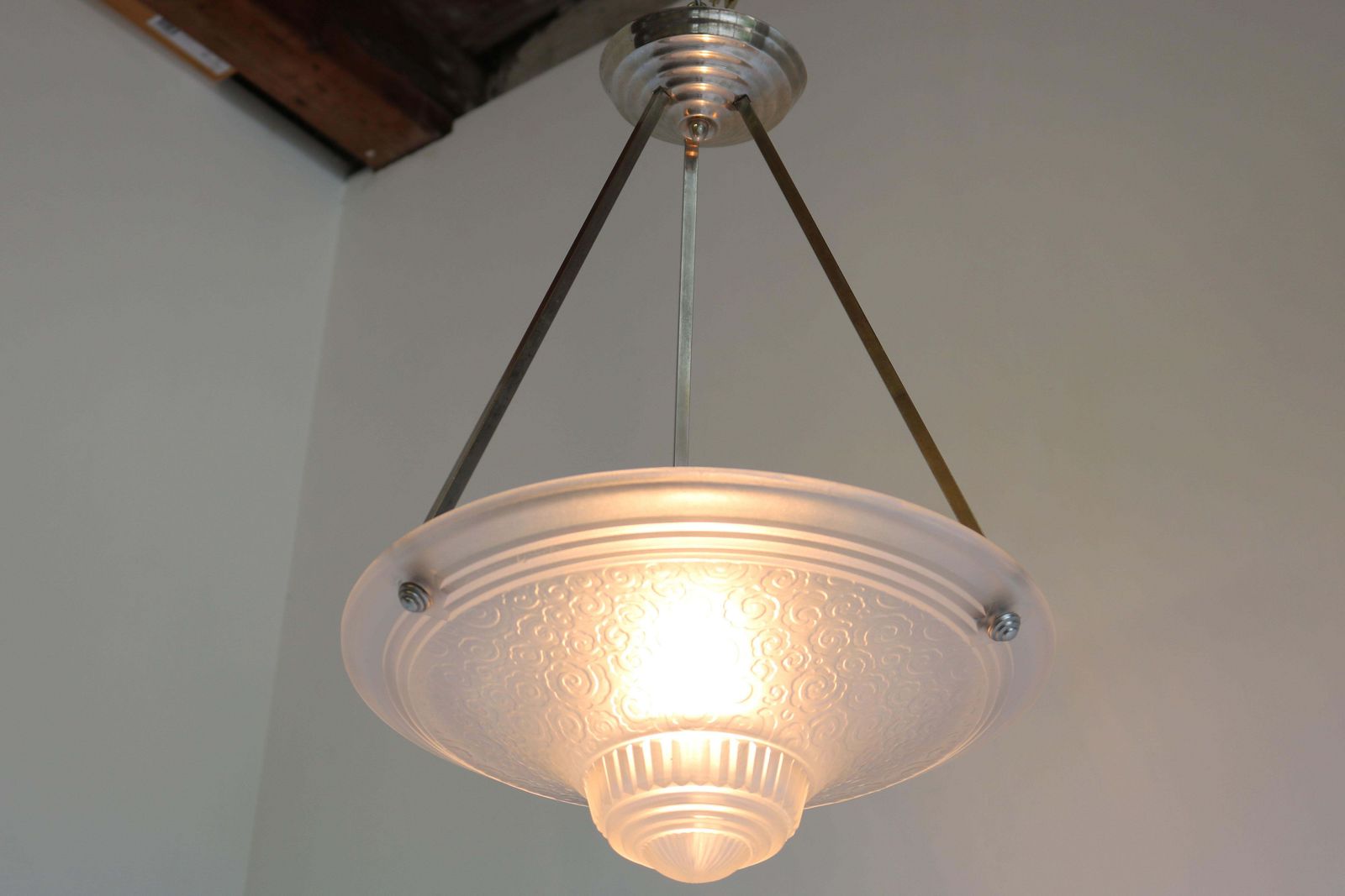 photo furniture Franse Art Deco Hanglamp Van Muller Freres Luneville, 1930 – Hangende Of Plafondmontage