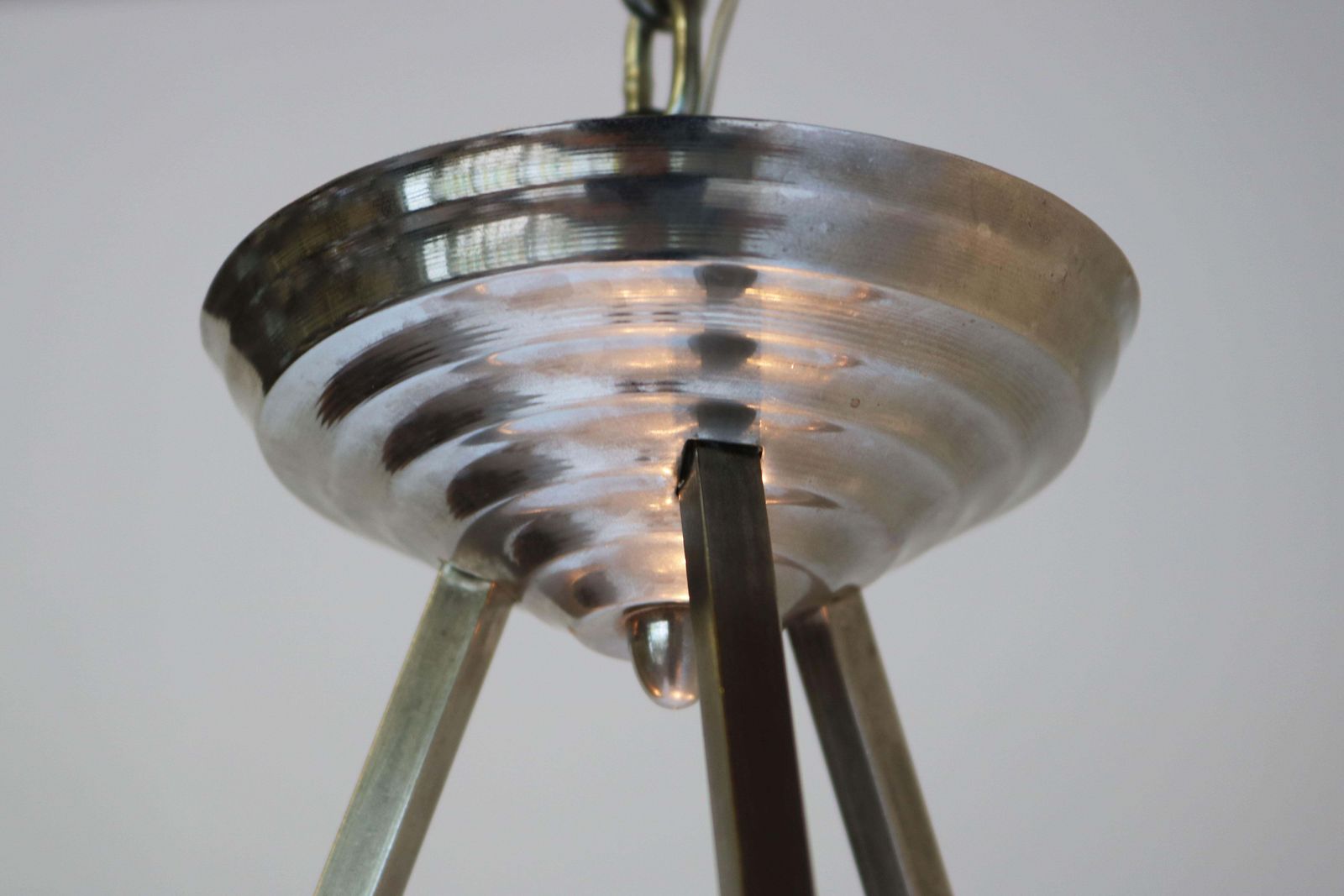 1616.0 French Art Deco Chandelier By Muller Freres Luneville 1930 Pendant / Flush Mount photo