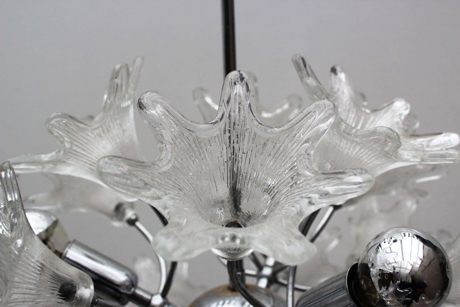 Midcentury Italian Murano Glass Sputnik Chandelier By Paolo Venini For Veart photo vintage