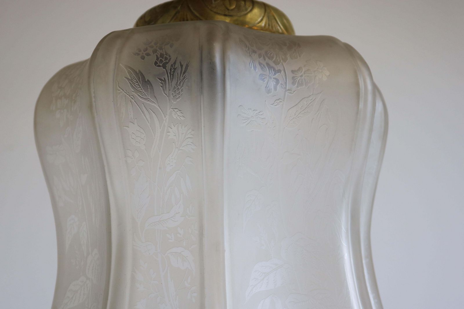 photo furniture Large Antique French Art Nouveau Pedant Light 1910 Floral Glass Light Chandelier