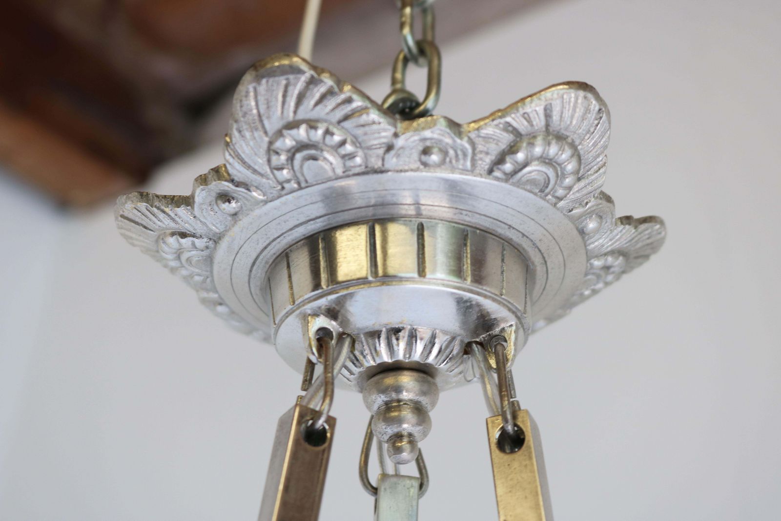 photo vintage Geometrische Art Deco Hanglamp Van David Guéron Degue & A. Petitot, 1930 – Antiek