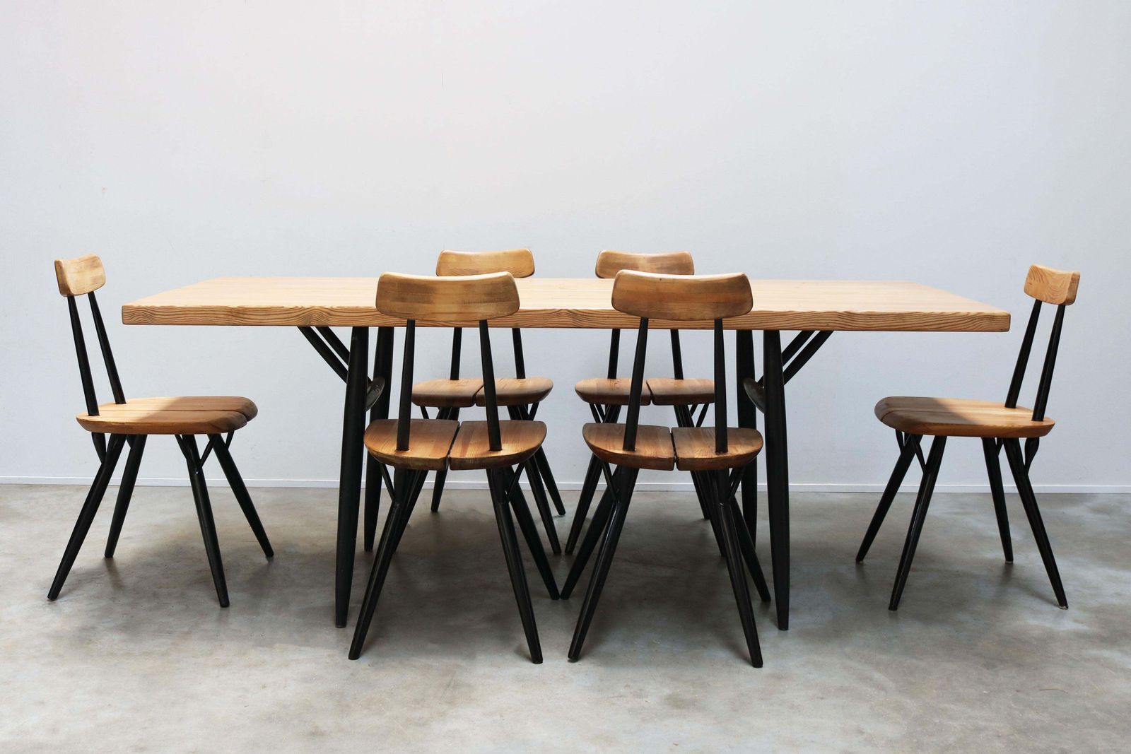 Rare ''Pirkka'' Design Dining Room Set By Ilmari Tapiovaara For Laukaan Puu 1955 photo vintage