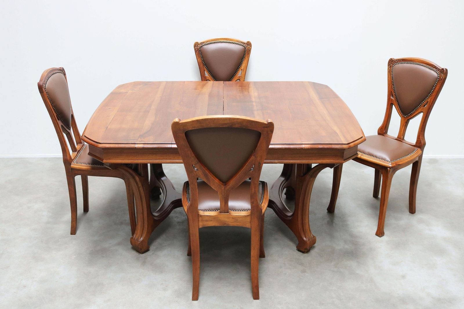 photo buy Antique French Art Nouveau Dining Room Set By Eugène Vallin 1903 Table Chairs