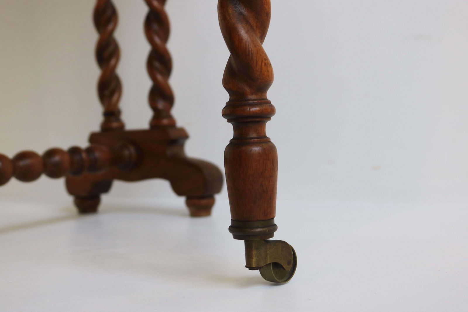 photo buy Antique English Barley Twist Foldable Table / Gate Leg Table 19th Century Burl