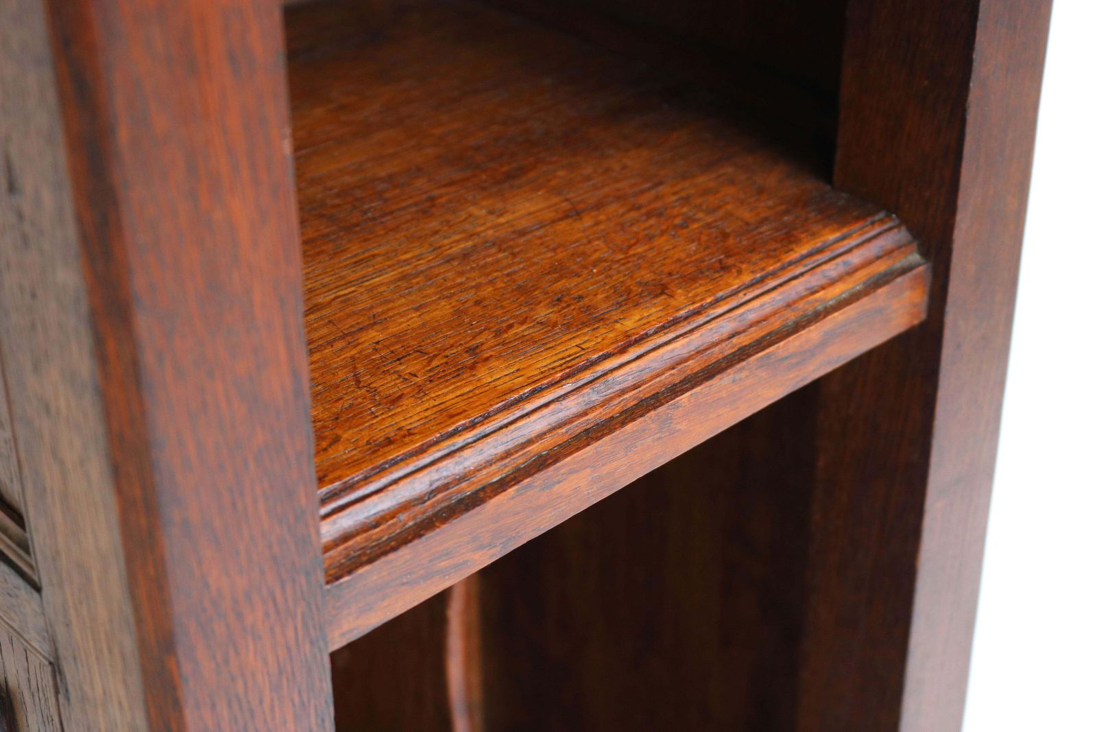 Antique French Art Deco Nightstand / Record Cabinet 1920 Solid Oak Marble Top photo Furniture