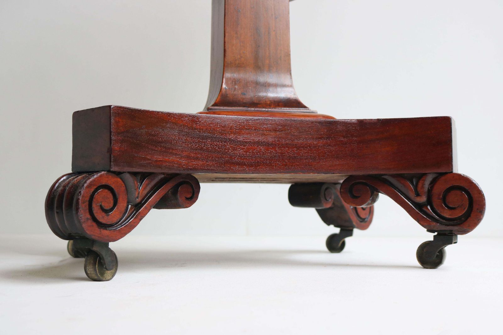 Furniture Antique French Empire Sewing Stand 19th Century Mahogany Side Table Bronze photo