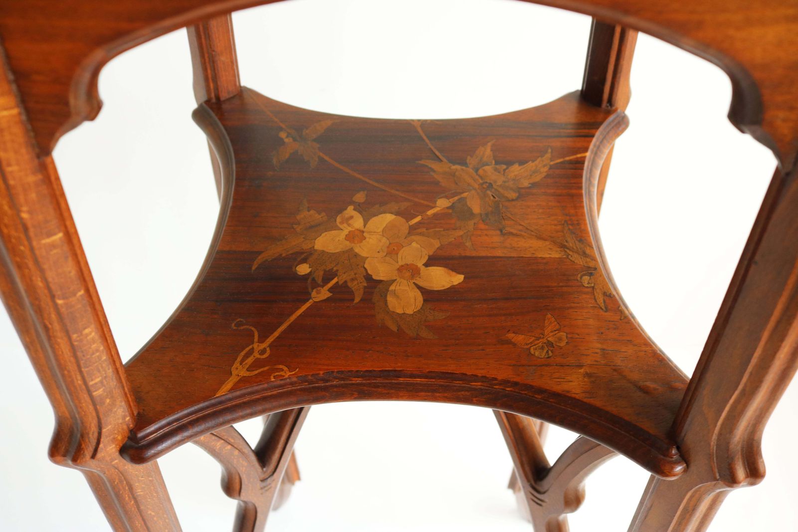 Home Decor Original Art Nouveau Pedestal By Emile Galle 1890 French Antique Inlaid Table photo