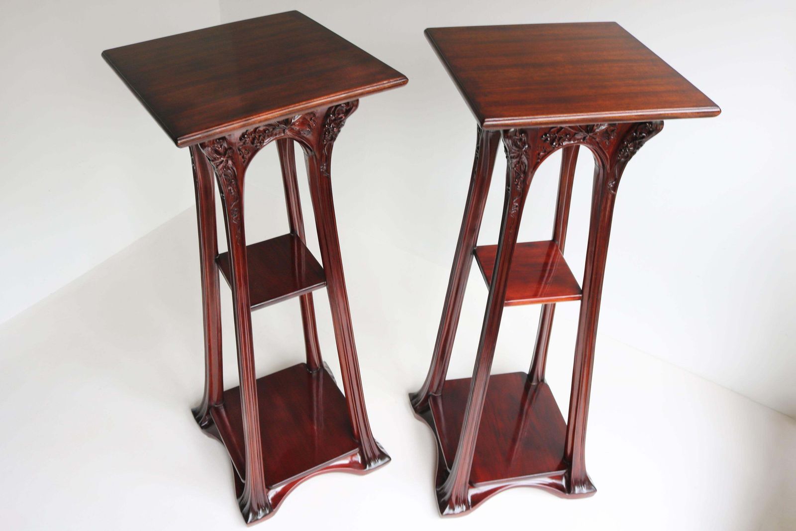 Pair Of Art Nouveau Plant Stands / Pedestals By Louis Majorelle 1907 France #2 photo 20337.0