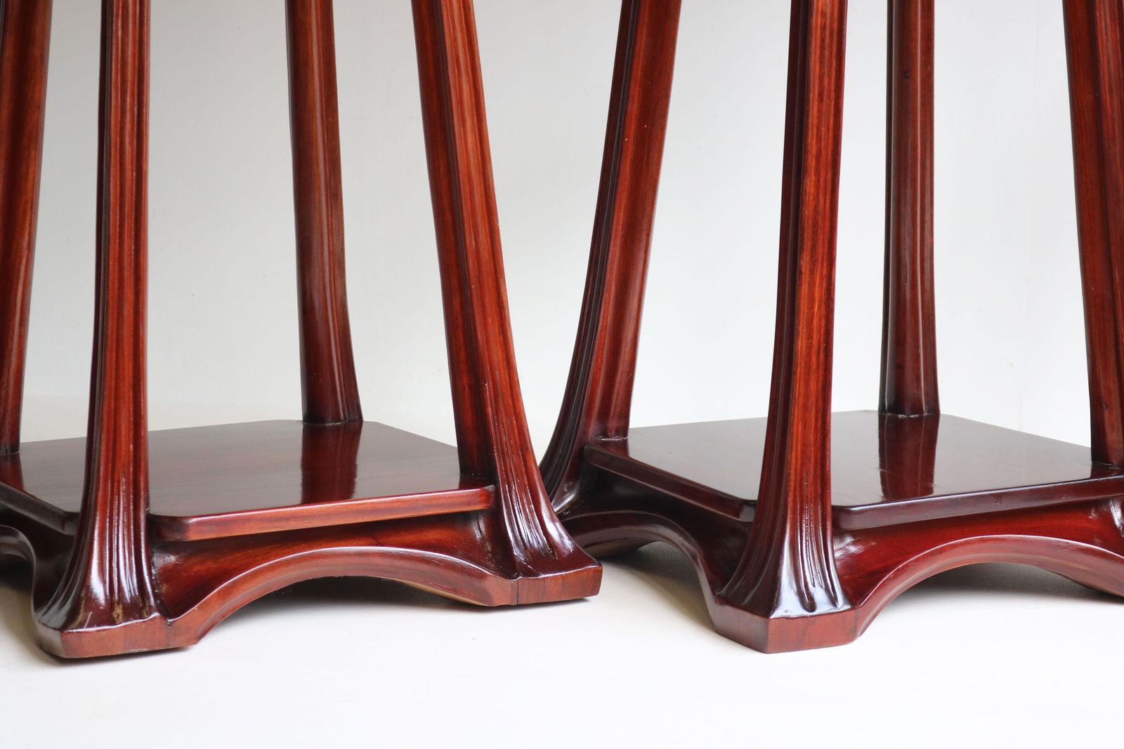 Pair Of Art Nouveau Plant Stands / Pedestals By Louis Majorelle 1907 France #2 photo vinterior