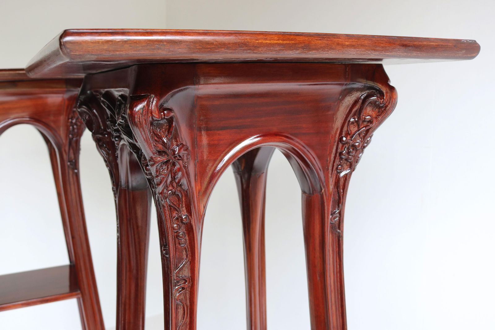 photo furniture Pair Of Art Nouveau Plant Stands / Pedestals By Louis Majorelle 1907 France #2