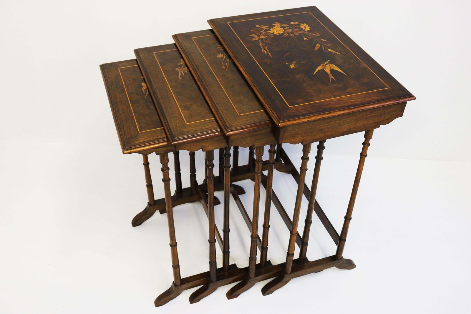 photo vinterior Antique Set Of French Japonisme Art Nouveau Nesting Tables 1890 Table Side Table