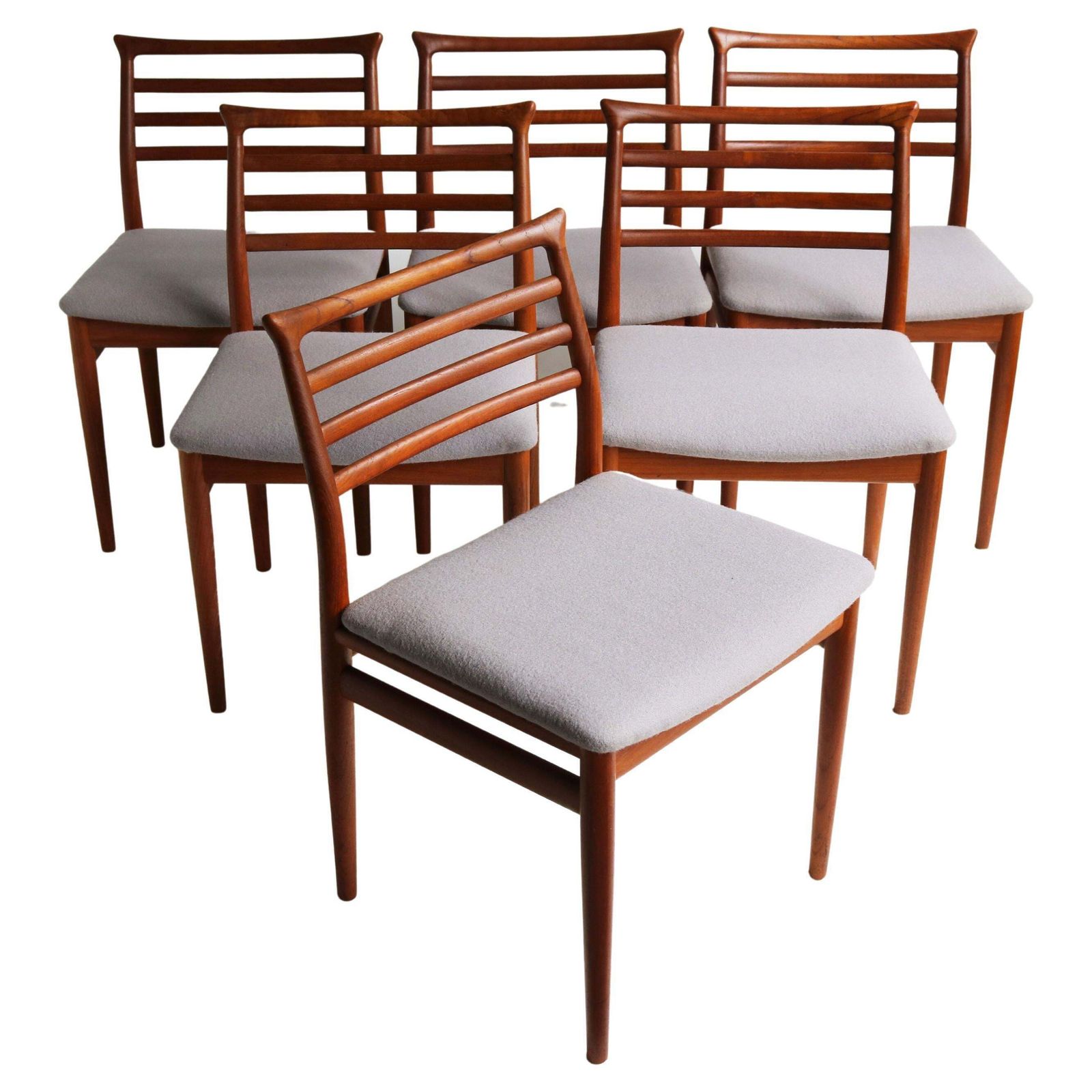 Set Of Six Danish Design Dining Chairs By Erling Torvits 1960 Teak Mid Century