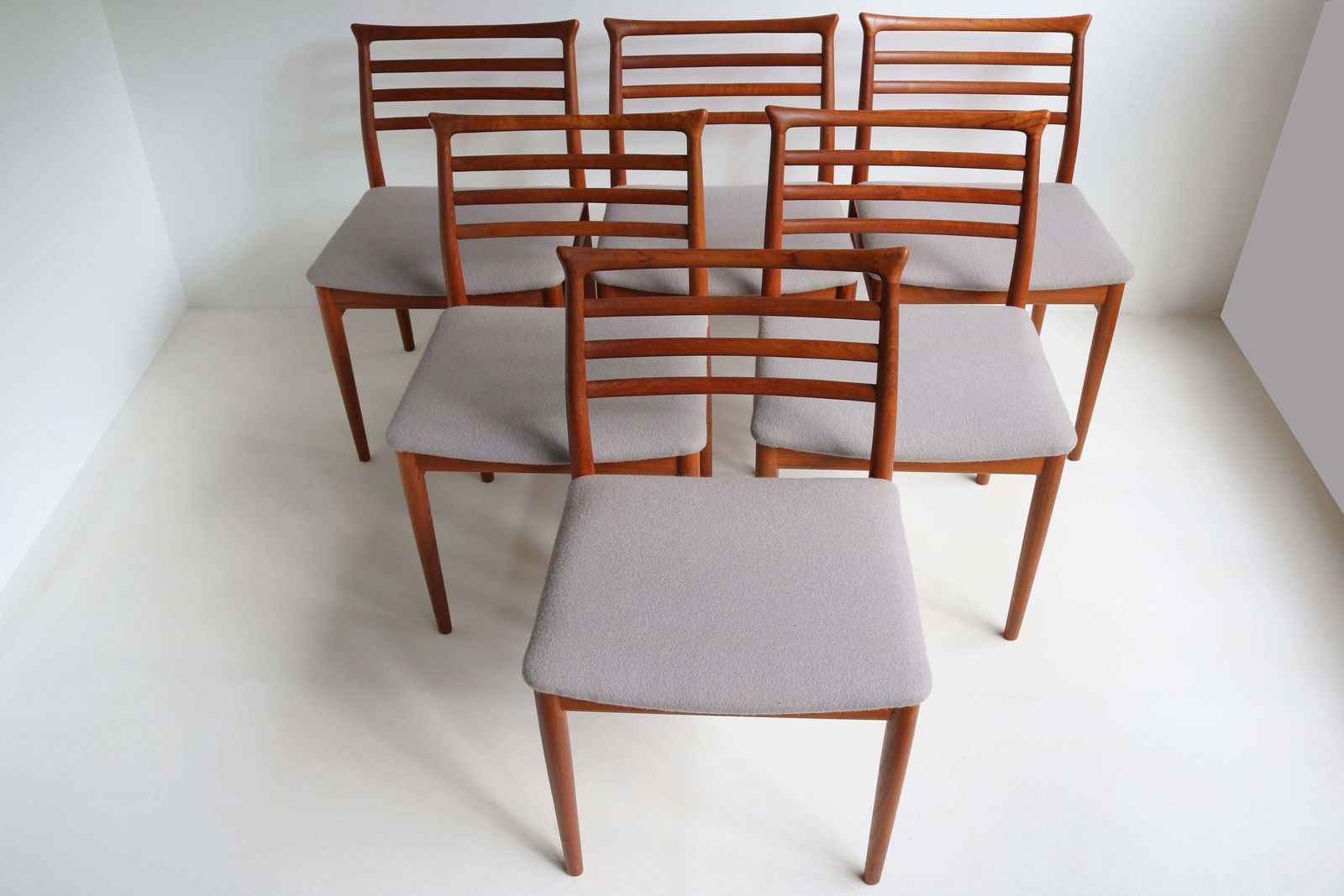 Set Of Six Danish Design Dining Chairs By Erling Torvits 1960 Teak Mid Century photo vintage