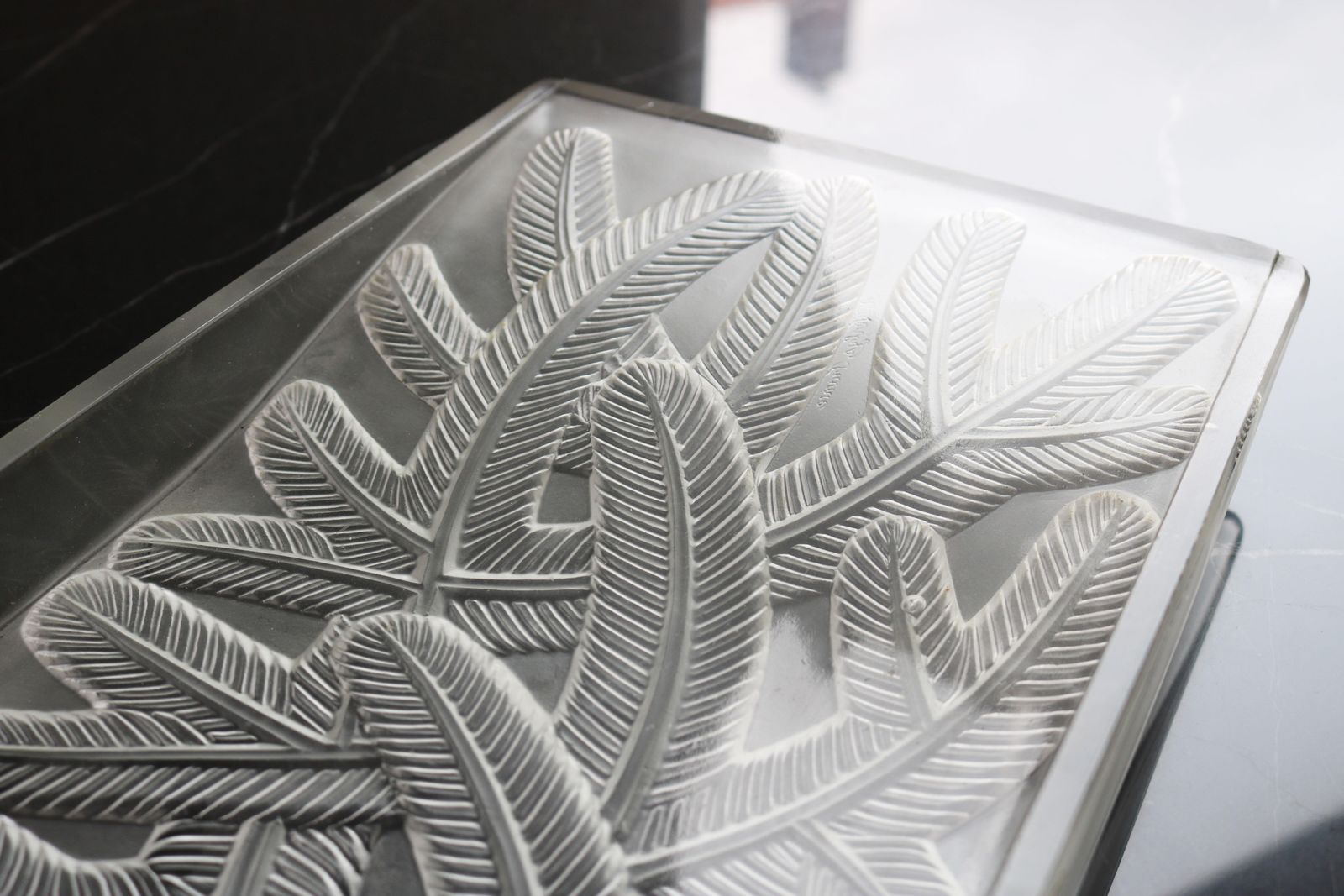 Antique Art Deco Signed Verlys France Cut Glass Fruit Bowl Centerpiece Plate photo Home Decor