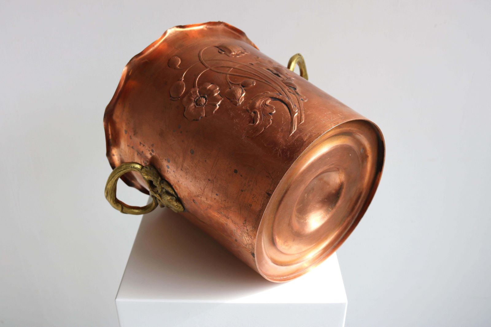 photo vintage Antique Wmf Art Nouveau Wine Cooler Champagne Holder Ice Bucket Copper Brass 20s