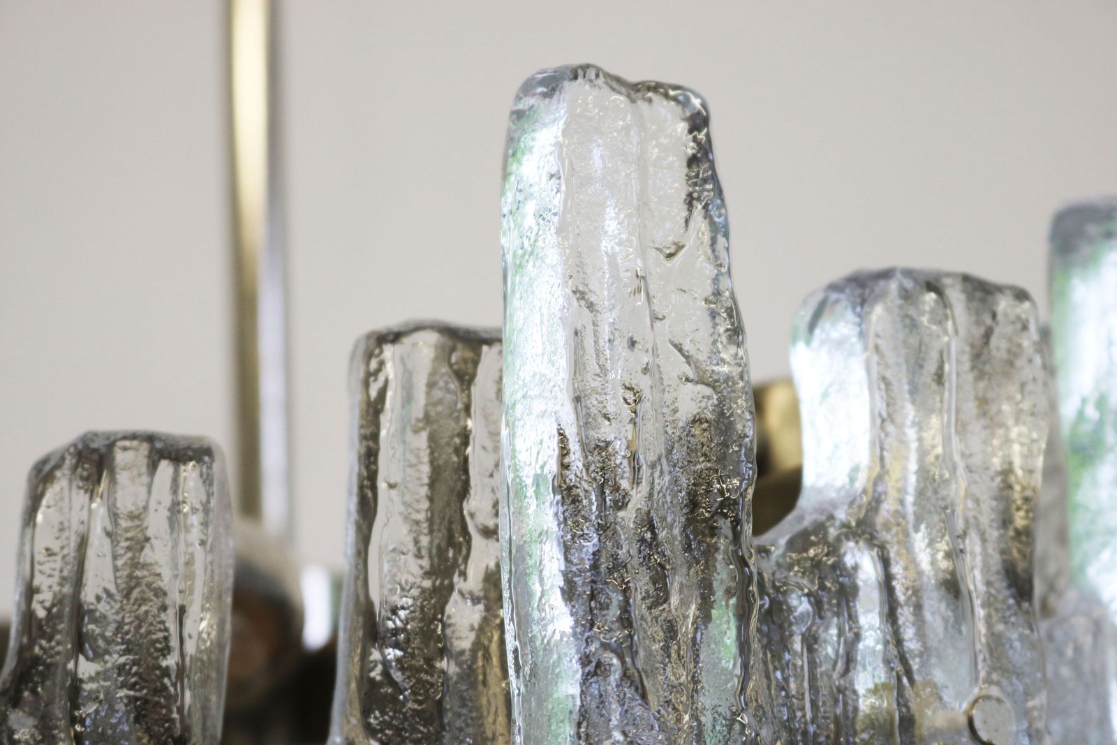Large Mid Century Modern Chandelier Ice Glass From J.T. Kalmar 18 Lights Austria photo Lighting