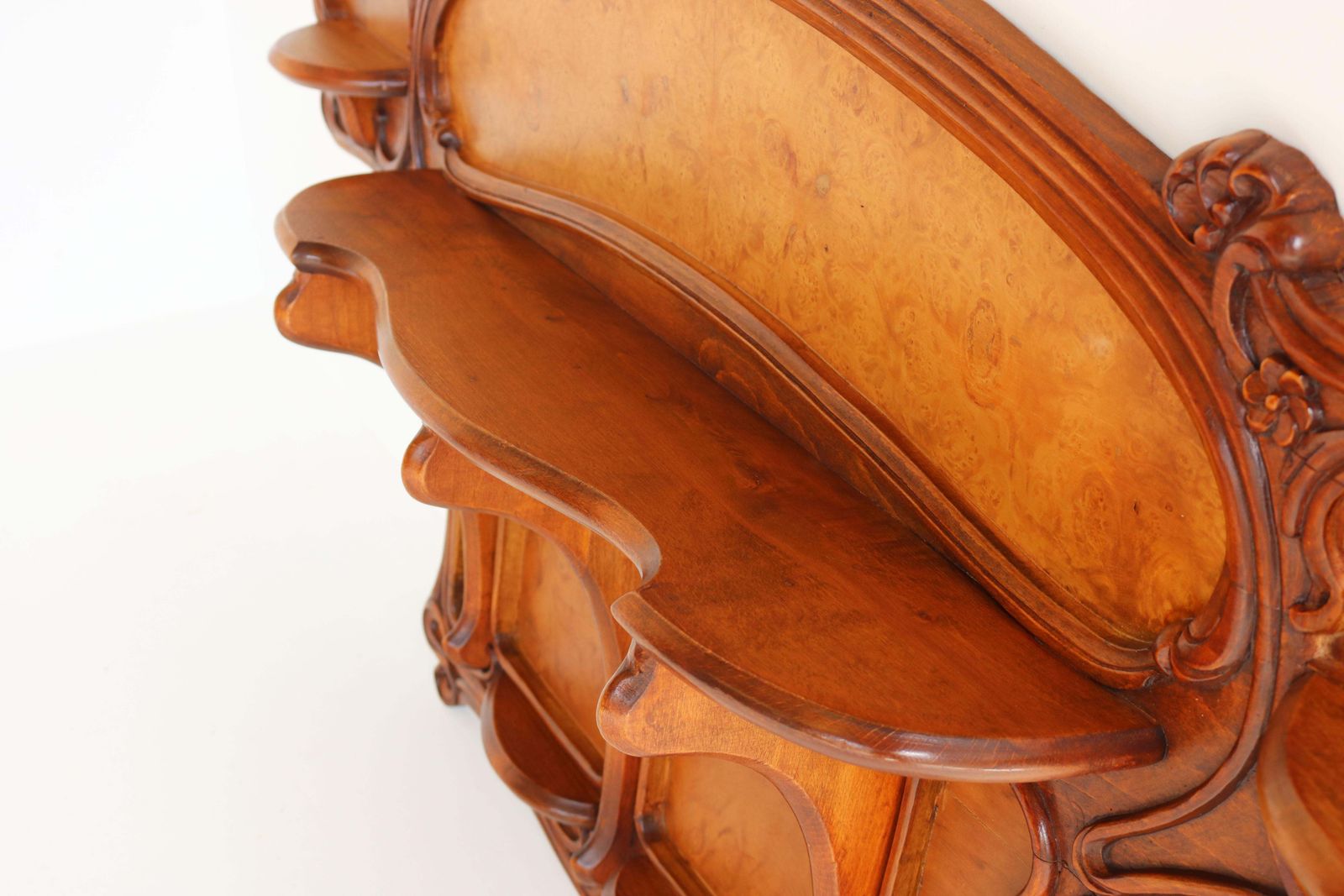 8096.0 Rare Art Nouveau Wall Shelf By Eugene Gaillard France 1900 Jugendstil Walnut photo