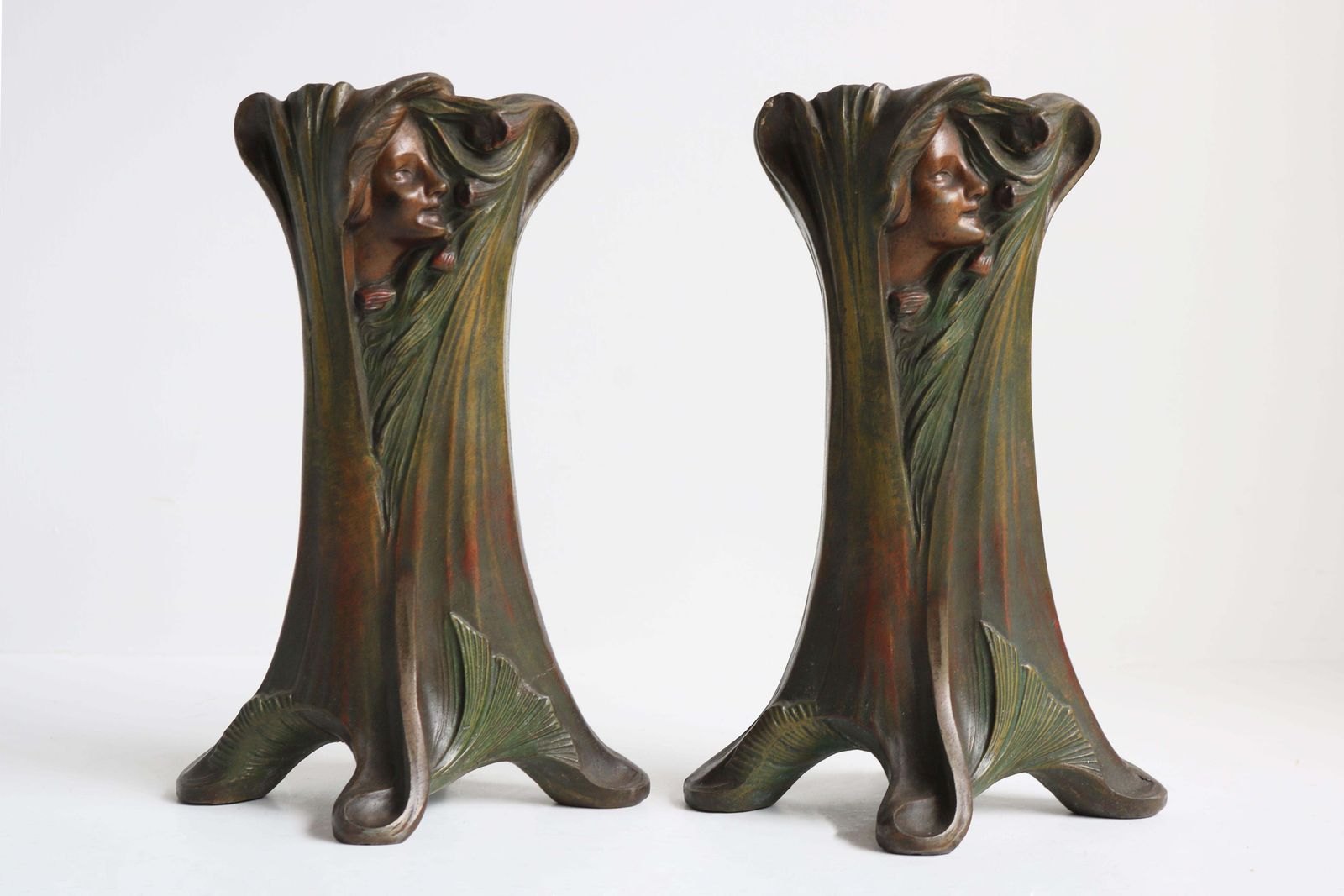 photo buy Art Nouveau Clock Set By Francesco Flora 1890 Antique Three Piece French Mantel