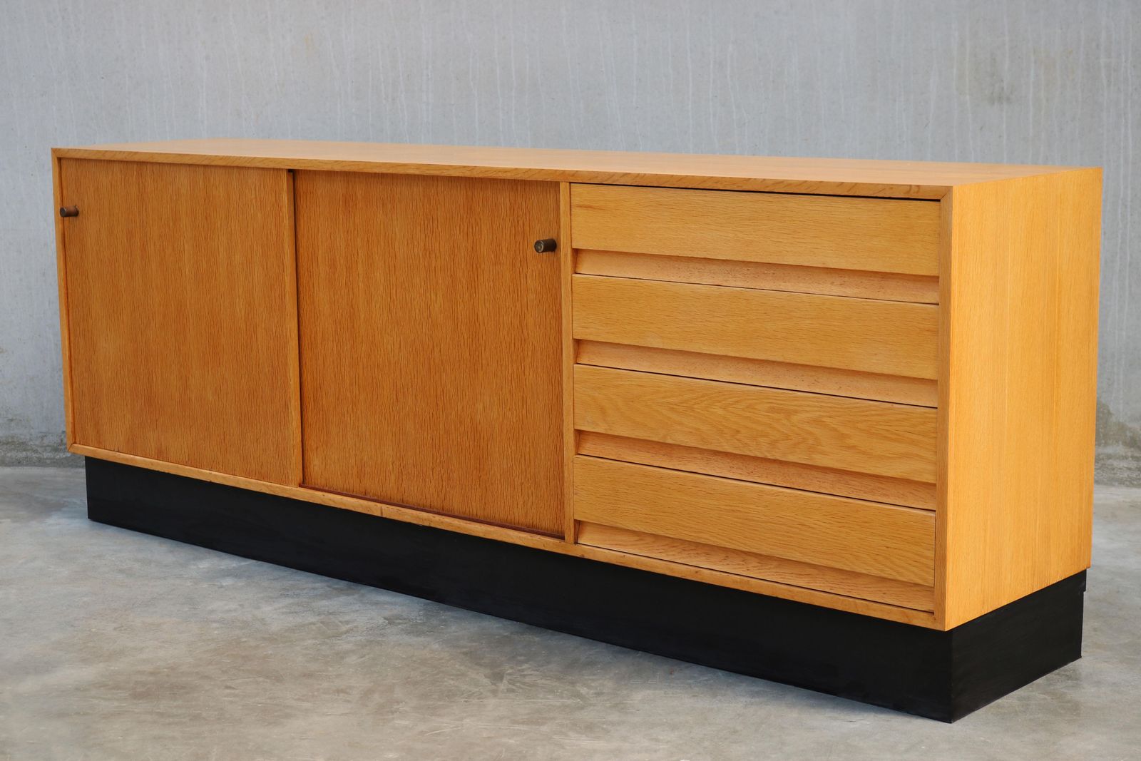 Design Sideboard Model: Abstracta By Jos De Mey For Van Den Berghe Pauvers Oak photo for sale