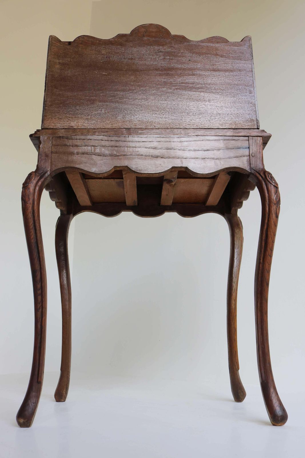 1360.0 Antique Country French Carved Oak Bedside Table Nightstand Louis XV Style 1900 photo