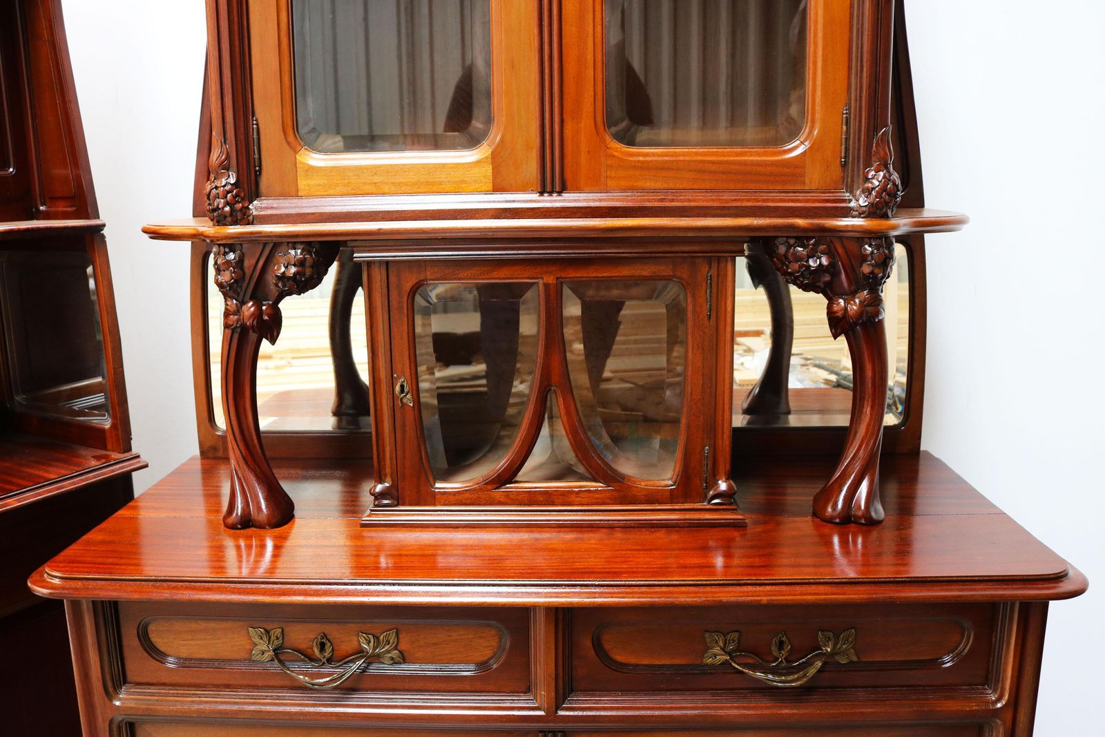 Furniture Monumental Pair Of Art Nouveau Buffet Cabinets By Maison Gouffé Jeune 1902 Paris photo